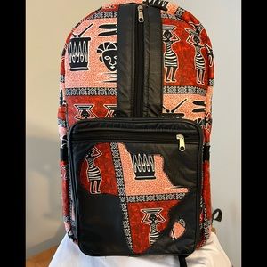 African fabric inspired large backpacks